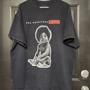 Notorious BIG Mens Black T-Shirt 'Sky's the Limit' Baby Biggie Size 2X Rap Tee